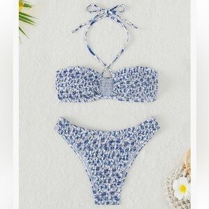 Blue and White Bikini set